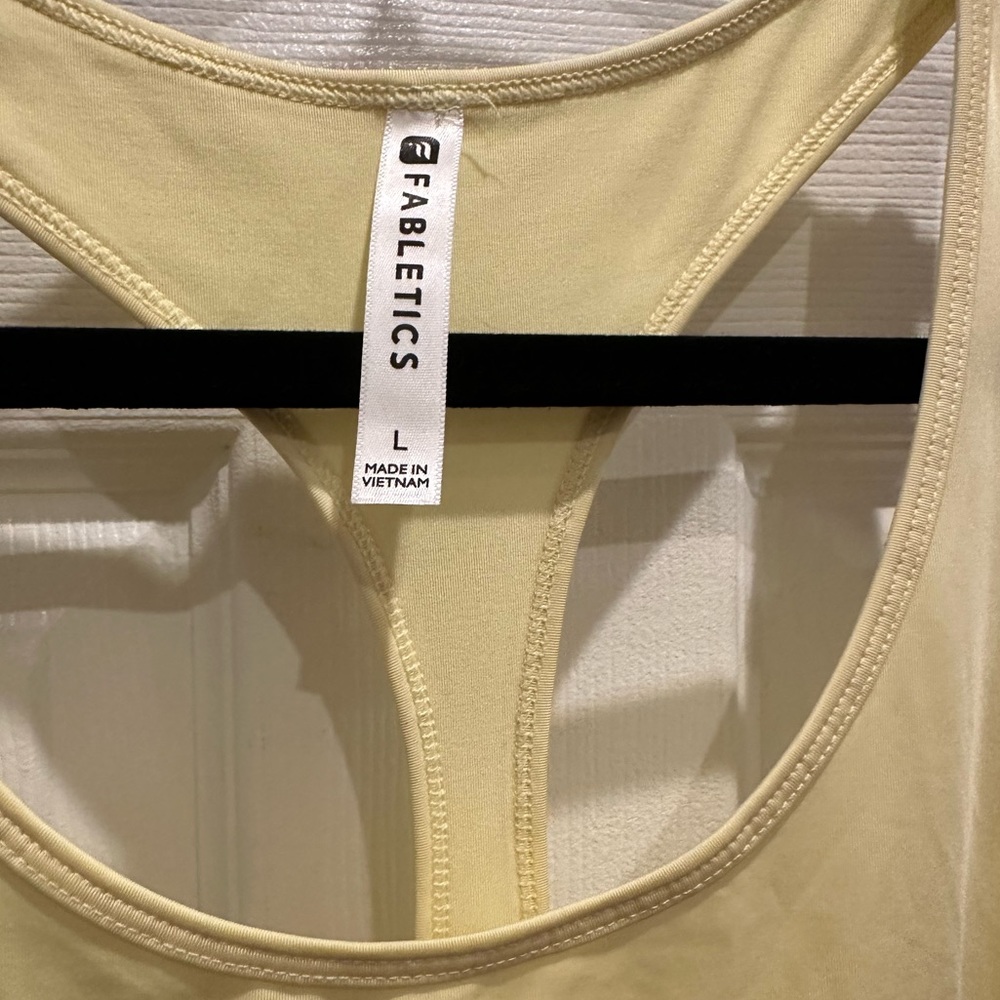 Large Yellow Fabletics Racerback Quick dry Workout Tank - Picture 4 of 4